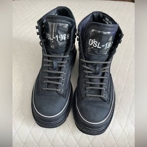 Men’s DIESEL H-SHIROKI DMBB Hybrid boots in smooth leather Black